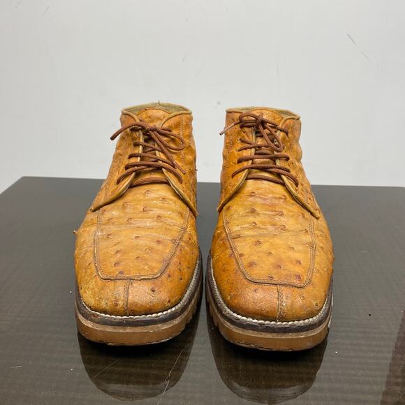 Belvedere Ostrich Leather Lace Up Ankle Boots Men\'s 9 main image 13